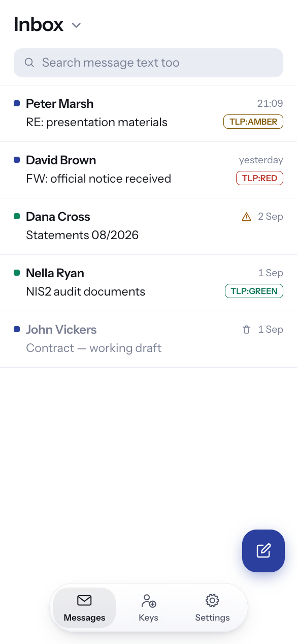Message list on a phone
