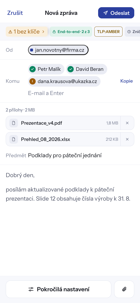 Nová zpráva na telefonu