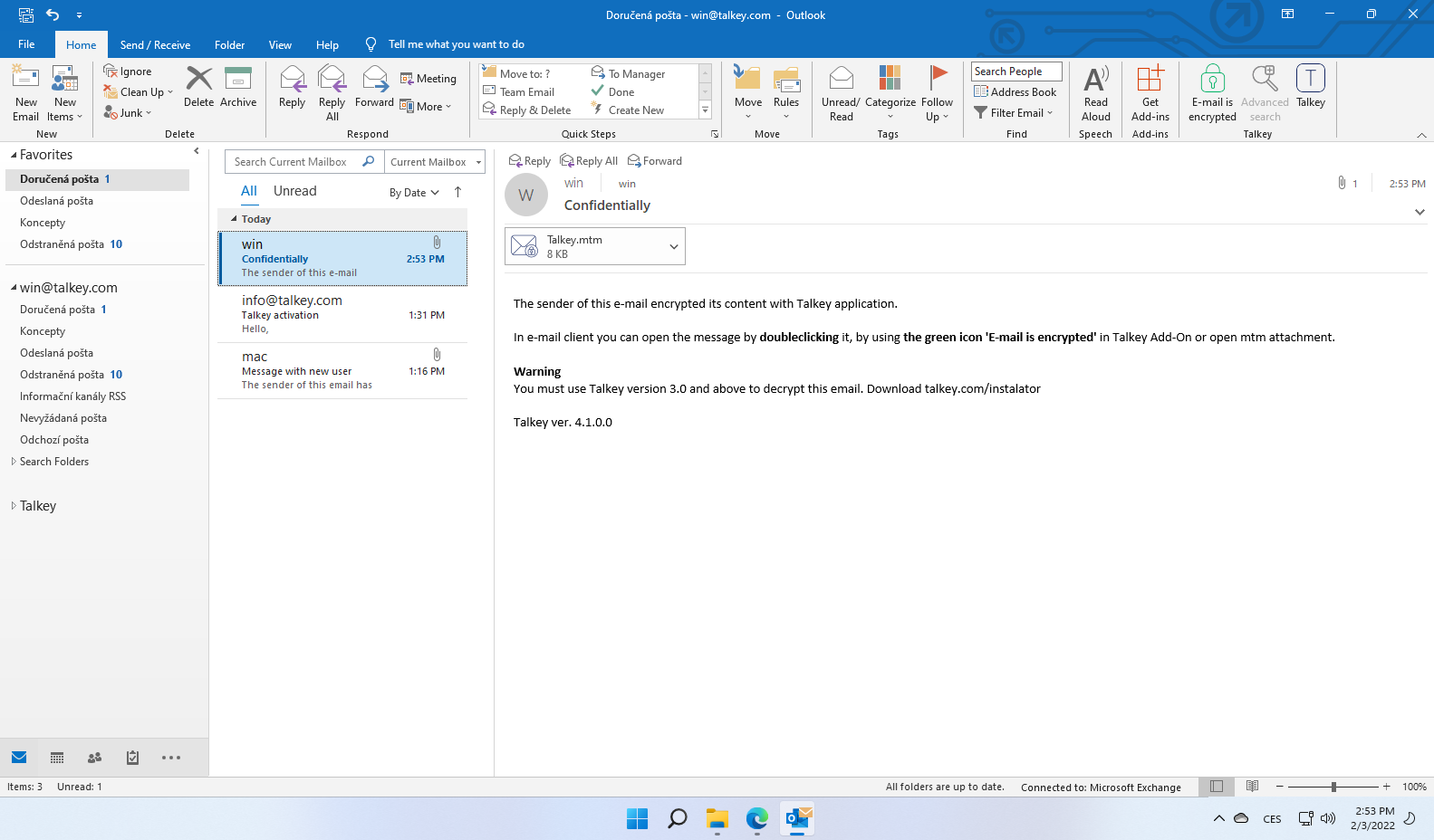 encrypting emails in outlook